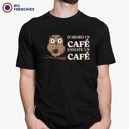 D'abord Un Café Ensuite Un Café Men's Organic Cotton Tee - Create Marketplace
