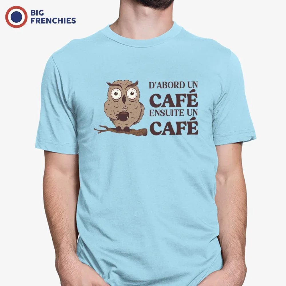 D'abord Un Café Ensuite Un Café Men's Organic Cotton Tee - Create Marketplace