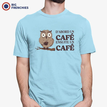 D'abord Un Café Ensuite Un Café Men's Organic Cotton Tee - Create Marketplace