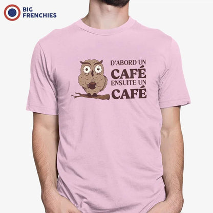D'abord Un Café Ensuite Un Café Men's Organic Cotton Tee - Create Marketplace