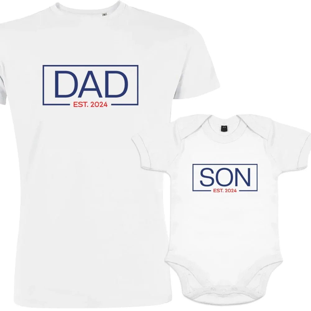Dad and Son Est 2024 Matching Organic Cotton Outfit - Create Marketplace