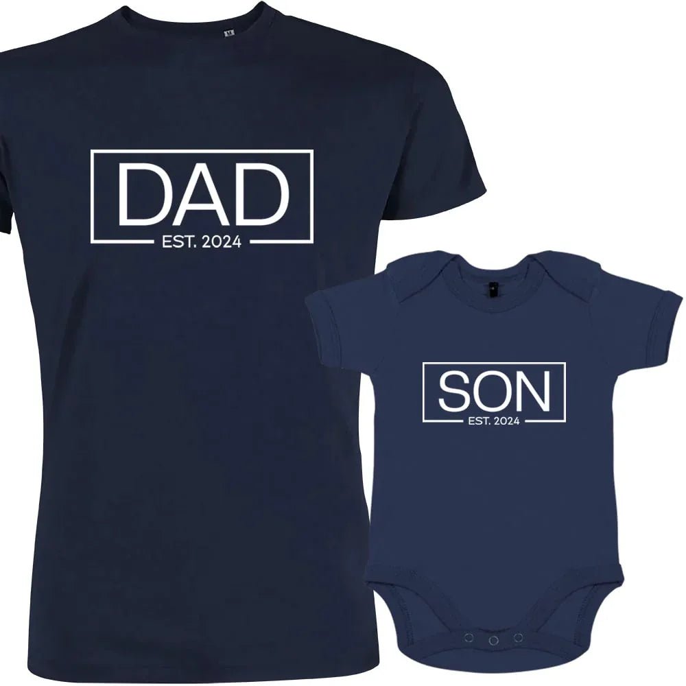Dad and Son Est 2024 Matching Organic Cotton Outfit - Create Marketplace