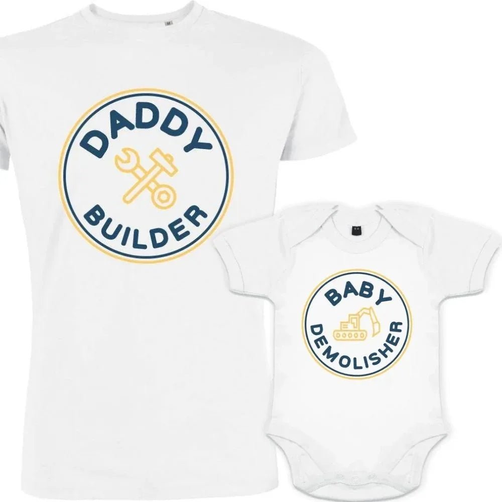 Daddy Builder and Baby Demolisher Dad and Child Matching Outfit - Create Marketplace