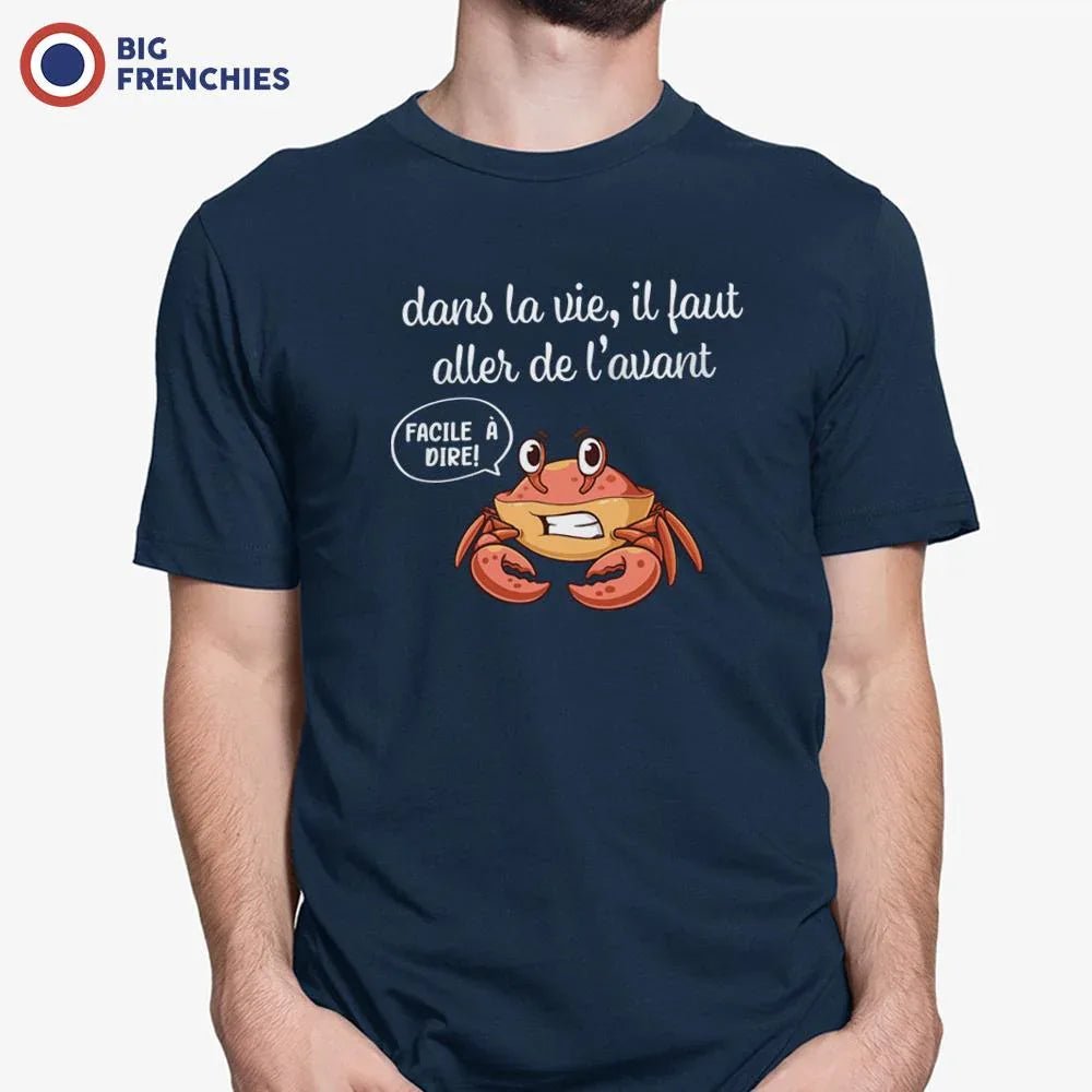 Dans La Vie Il Faut Aller De L'avant Men's Organic Cotton Tee - Create Marketplace