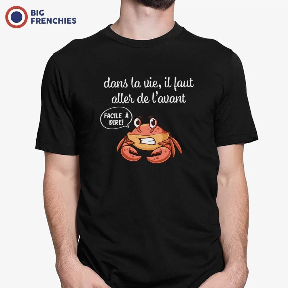 Dans La Vie Il Faut Aller De L'avant Men's Organic Cotton Tee - Create Marketplace
