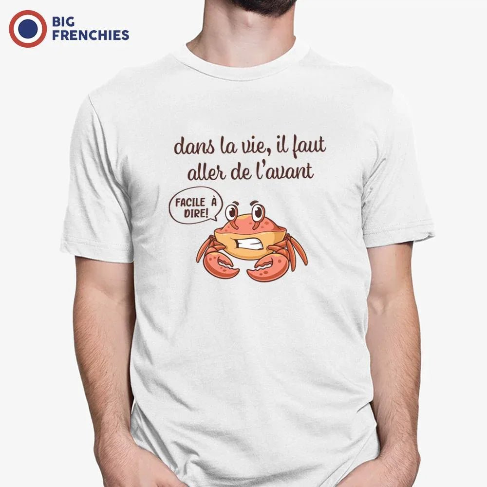 Dans La Vie Il Faut Aller De L'avant Men's Organic Cotton Tee - Create Marketplace