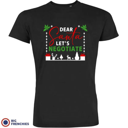Dear Santa Let's Negotiate Christmas Men's Organic Cotton Tee - Create Marketplace