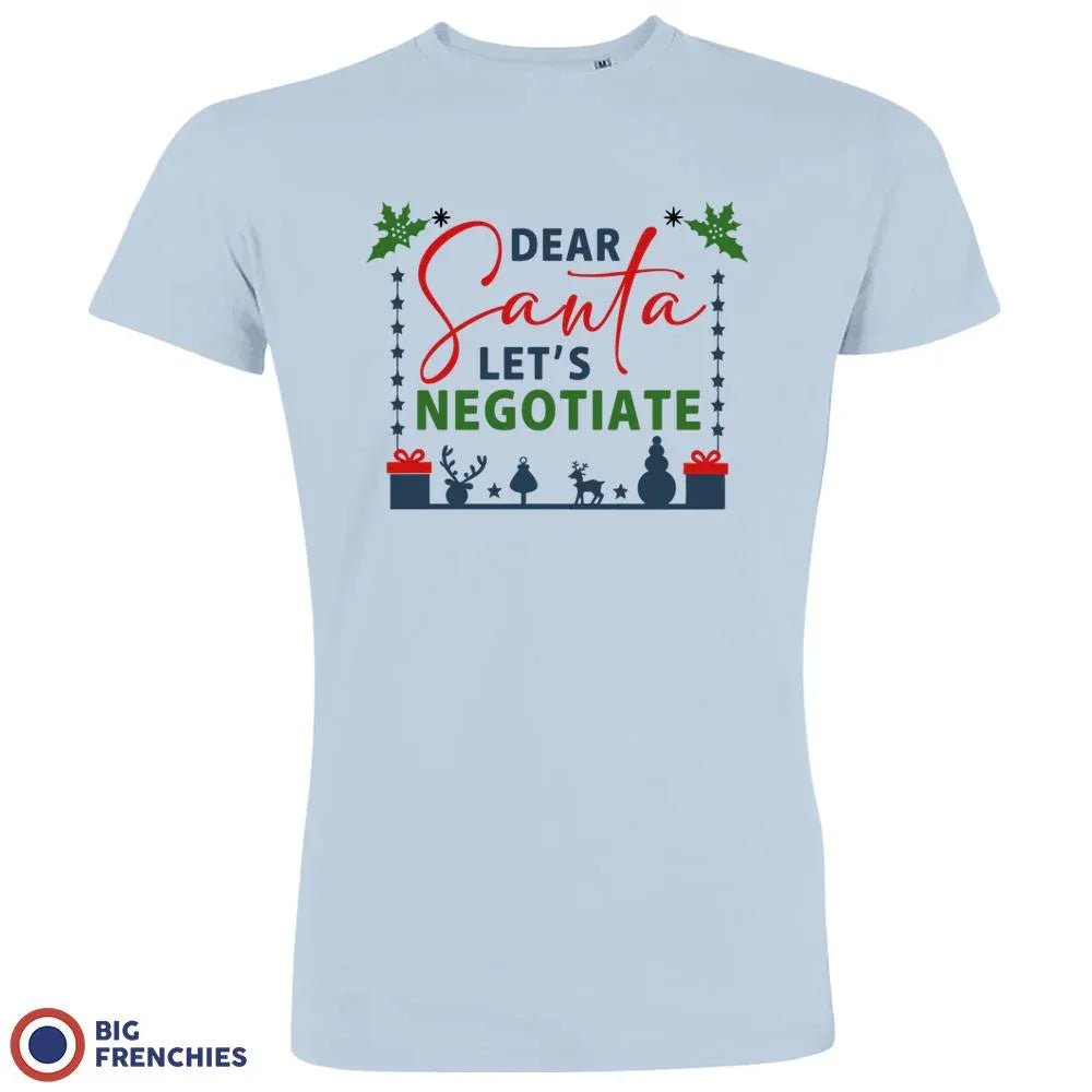 Dear Santa Let's Negotiate Christmas Men's Organic Cotton Tee - Create Marketplace