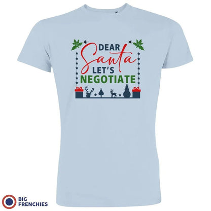 Dear Santa Let's Negotiate Christmas Men's Organic Cotton Tee - Create Marketplace