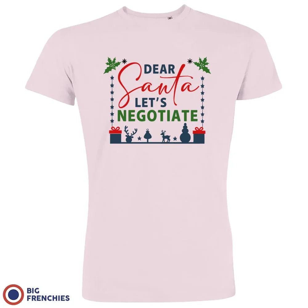 Dear Santa Let's Negotiate Christmas Men's Organic Cotton Tee - Create Marketplace
