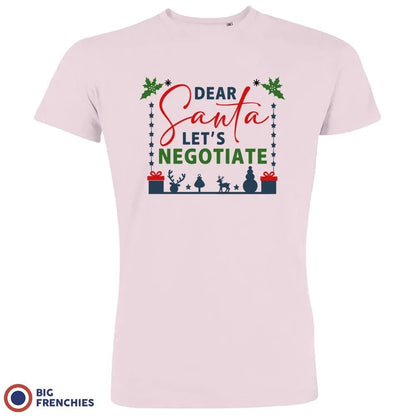 Dear Santa Let's Negotiate Christmas Men's Organic Cotton Tee - Create Marketplace