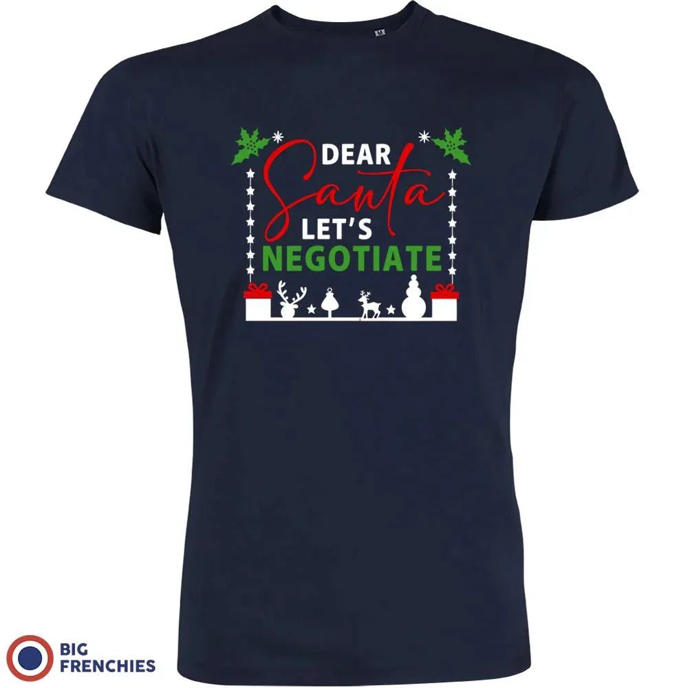 Dear Santa Let's Negotiate Christmas Men's Organic Cotton Tee - Create Marketplace