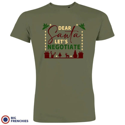 Dear Santa Let's Negotiate Christmas Men's Organic Cotton Tee - Create Marketplace