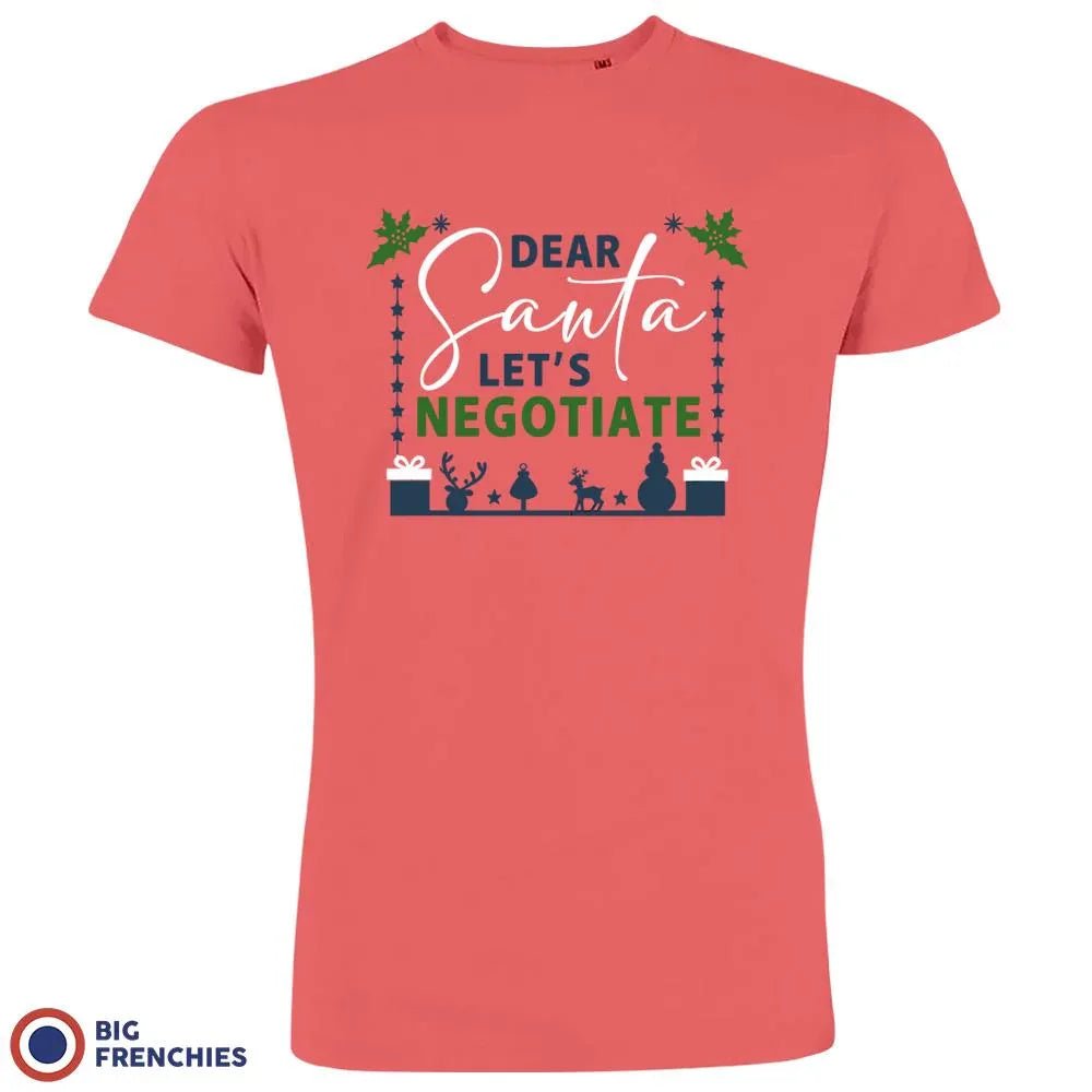 Dear Santa Let's Negotiate Christmas Men's Organic Cotton Tee - Create Marketplace