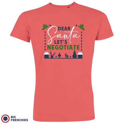 Dear Santa Let's Negotiate Christmas Men's Organic Cotton Tee - Create Marketplace