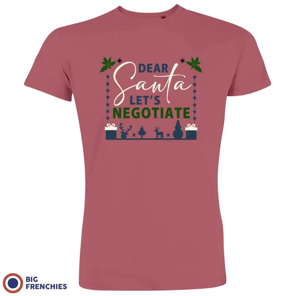 Dear Santa Let's Negotiate Christmas Men's Organic Cotton Tee - Create Marketplace