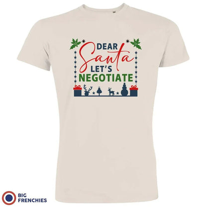 Dear Santa Let's Negotiate Christmas Men's Organic Cotton Tee - Create Marketplace