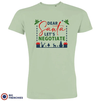 Dear Santa Let's Negotiate Christmas Men's Organic Cotton Tee - Create Marketplace