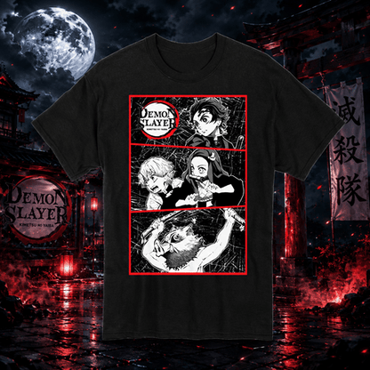 Demon Slayer - Group Gritty Panels T-Shirt - Create Marketplace