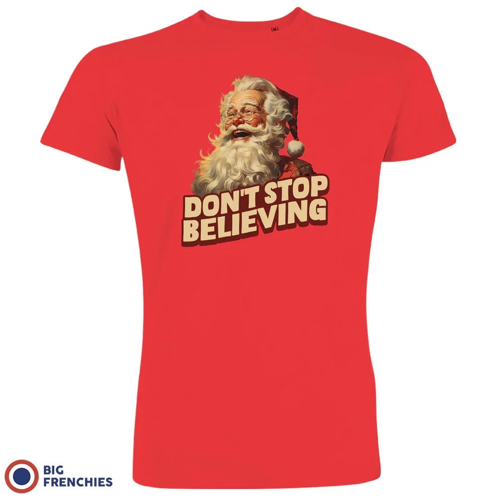 Don't Stop Believing Christmas Men's Organic Cotton Tee - Create Marketplace