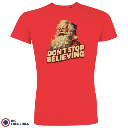 Don't Stop Believing Christmas Men's Organic Cotton Tee - Create Marketplace