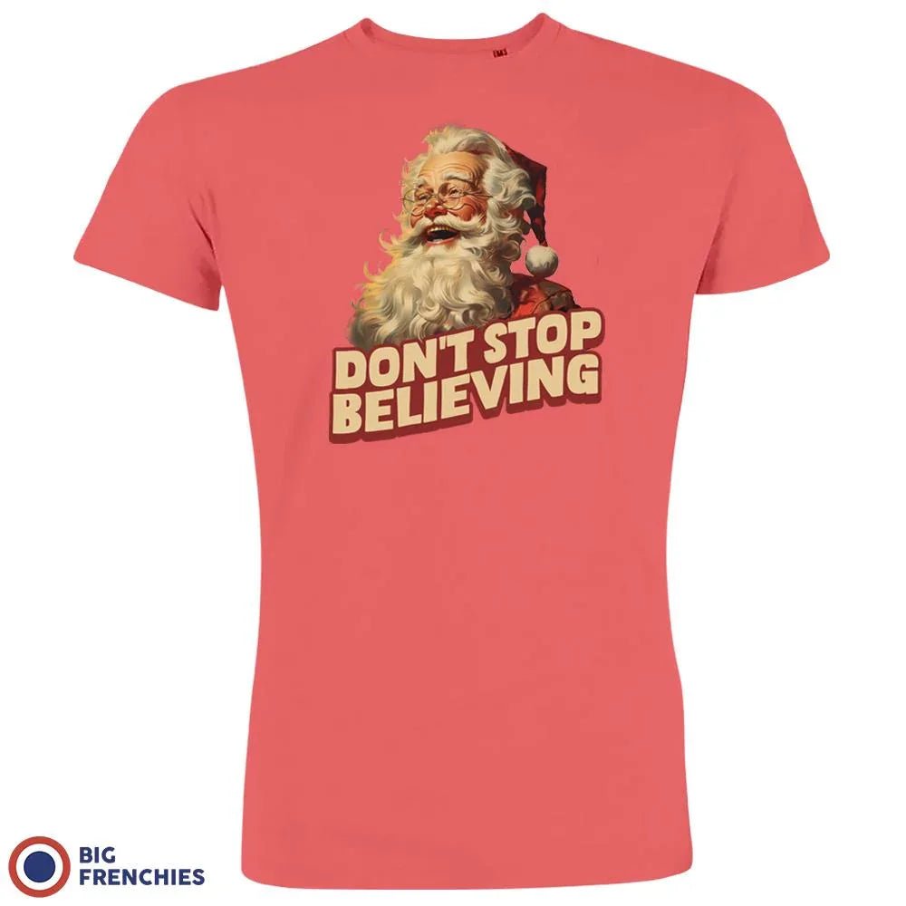 Don't Stop Believing Christmas Men's Organic Cotton Tee - Create Marketplace