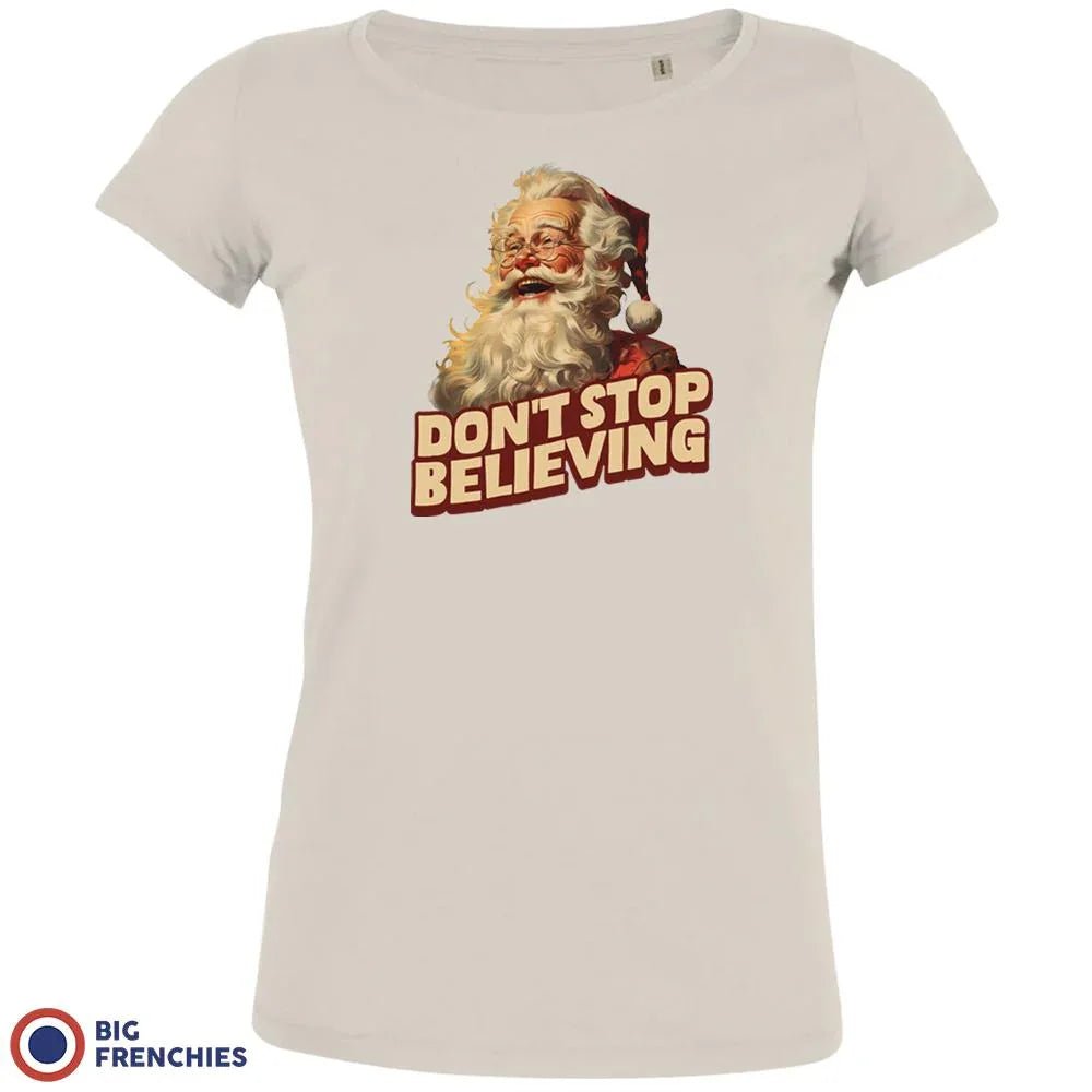 Don't Stop Believing Christmas Women's Organic Cotton Tee - Create Marketplace