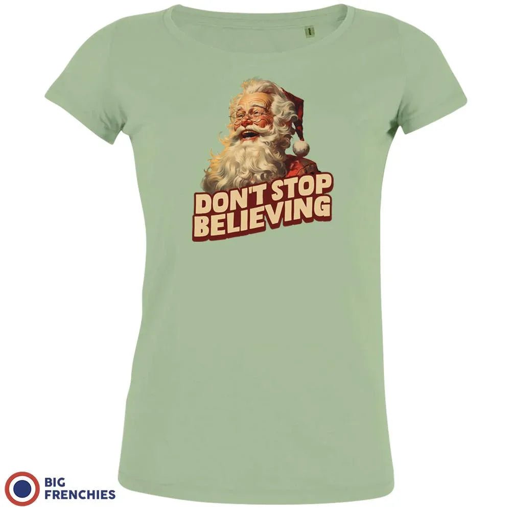 Don't Stop Believing Christmas Women's Organic Cotton Tee - Create Marketplace