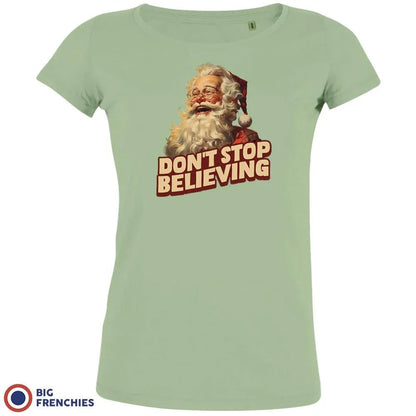 Don't Stop Believing Christmas Women's Organic Cotton Tee - Create Marketplace