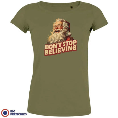 Don't Stop Believing Christmas Women's Organic Cotton Tee - Create Marketplace