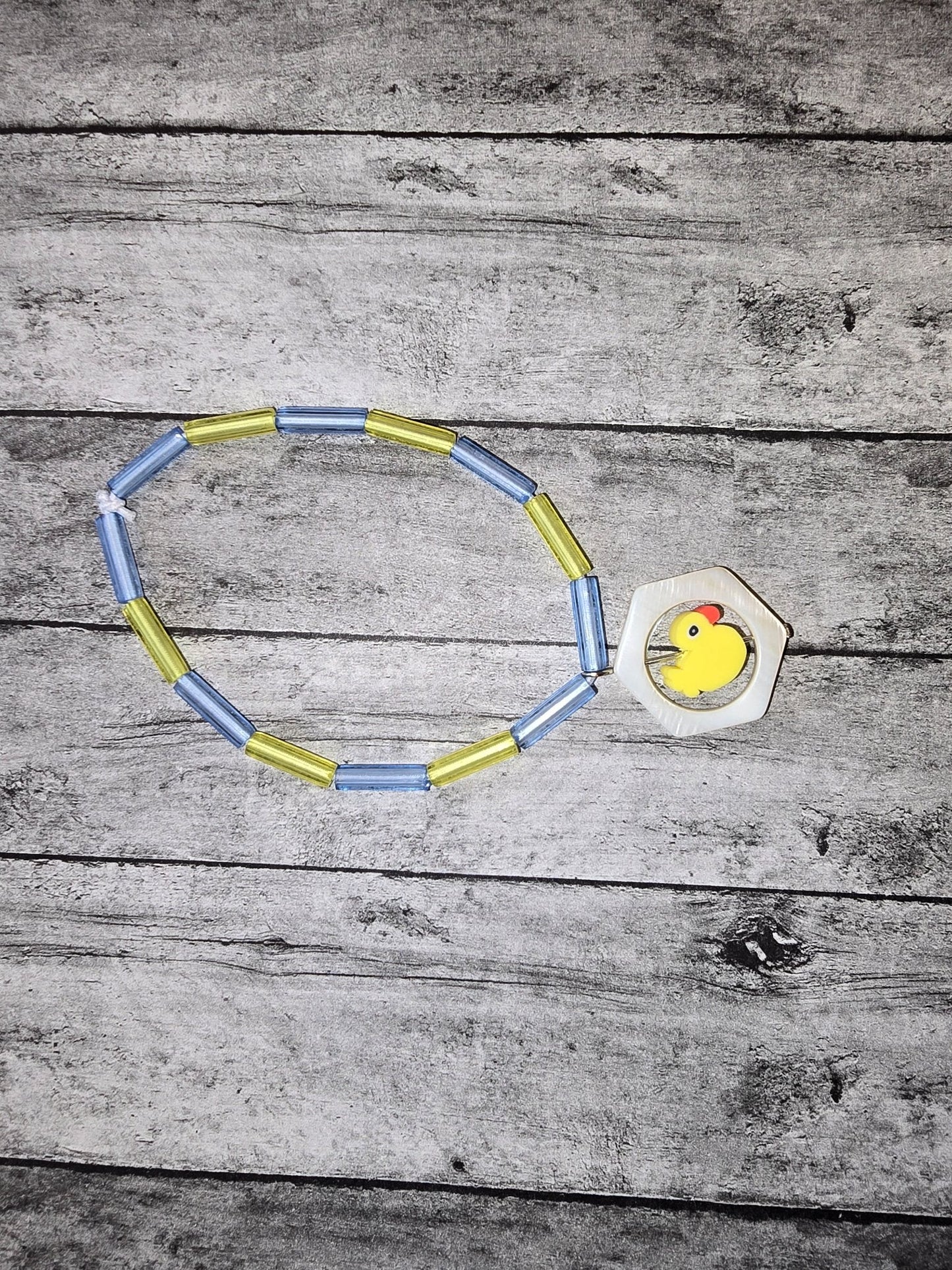 Duckie with mother of pearl Bracelet - made by kid Sam - Create Marketplace