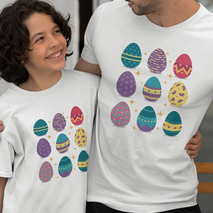 Easter Eggs Dad and Child Organic Cotton T-Shirts Family Set (Set of 2) - Create Marketplace