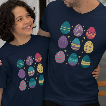Easter Eggs Dad and Child Organic Cotton T-Shirts Family Set (Set of 2) - Create Marketplace