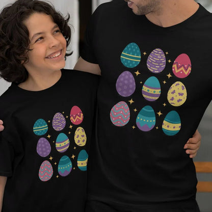 Easter Eggs Dad and Child Organic Cotton T-Shirts Family Set (Set of 2) - Create Marketplace