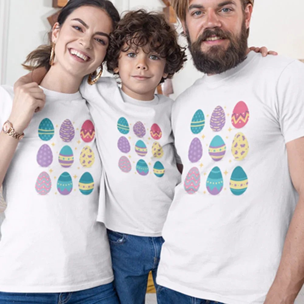 Easter Eggs Matching Organic Cotton T-Shirts Family Set (Set of 3) - Create Marketplace