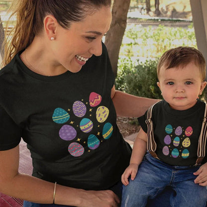 Easter Eggs Mom and Child Organic Cotton T-Shirts family Set (Set of 2) - Create Marketplace