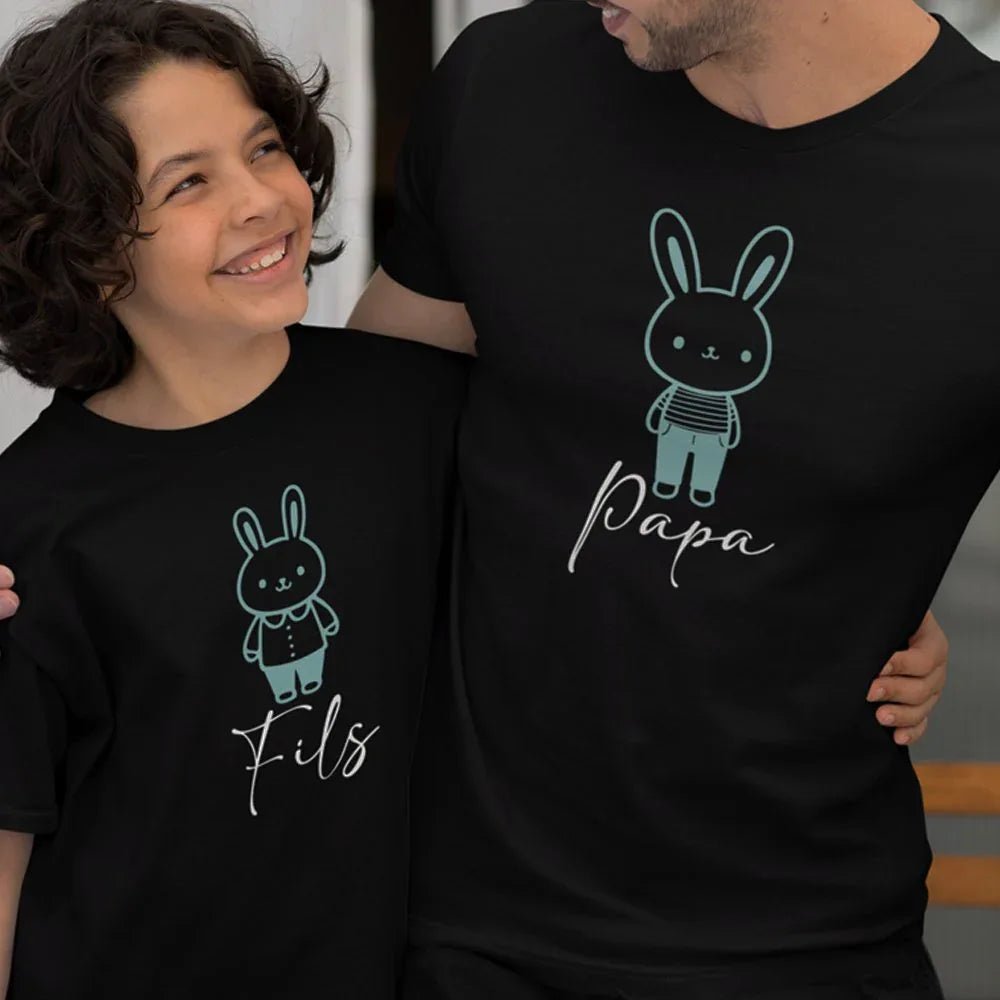 Easter Papa Fils Dad and Child Organic Cotton T-Shirts Family Set (Set of 2) - Create Marketplace