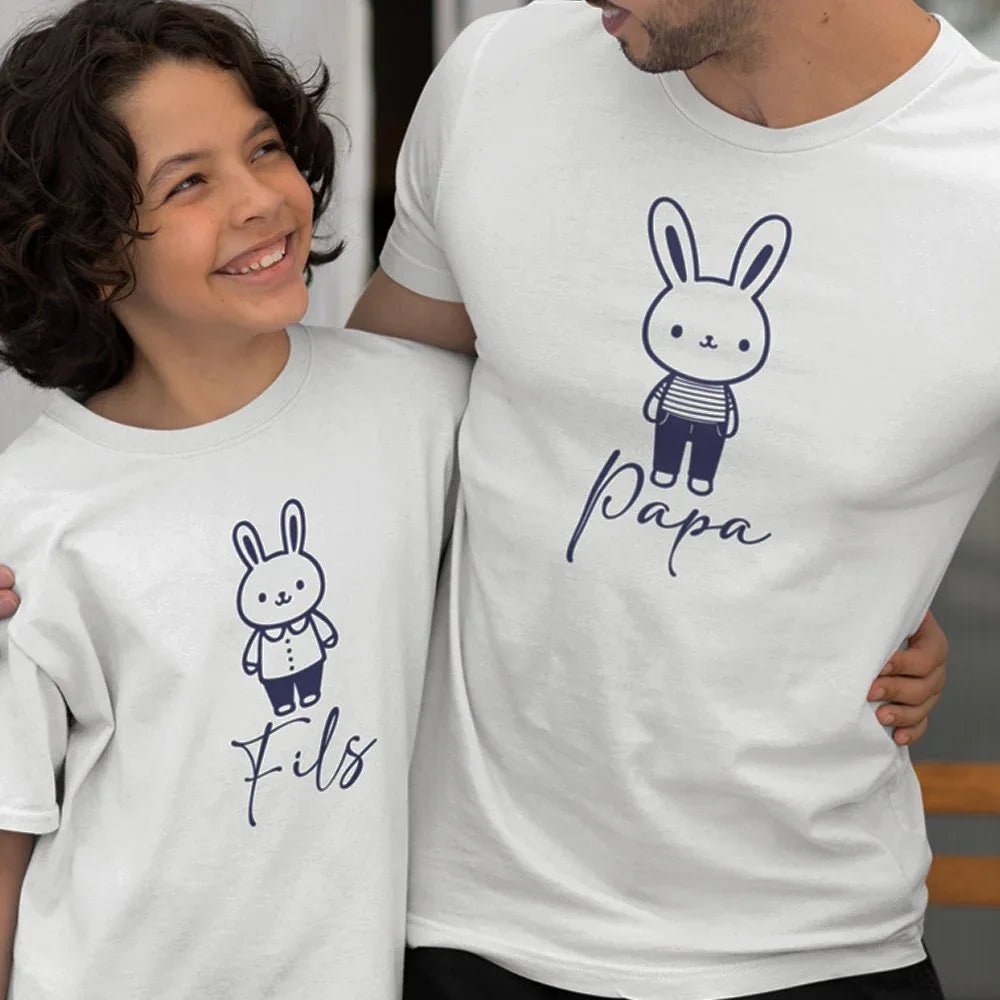 Easter Papa Fils Dad and Child Organic Cotton T-Shirts Family Set (Set of 2) - Create Marketplace