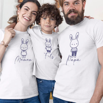 Easter Papa Maman Fils Matching Organic Cotton T-Shirts Family Set (Set of 3) - Create Marketplace