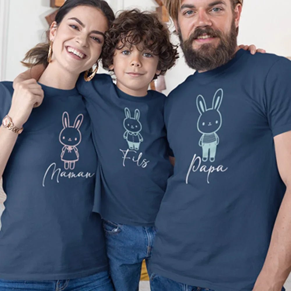 Easter Papa Maman Fils Matching Organic Cotton T-Shirts Family Set (Set of 3) - Create Marketplace