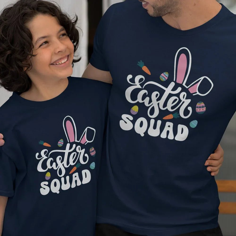 Easter Squad Dad and Child Organic Cotton T-Shirts Family Set (Set of 2) - Create Marketplace