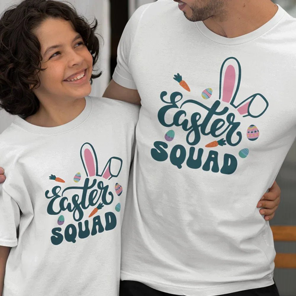 Easter Squad Dad and Child Organic Cotton T-Shirts Family Set (Set of 2) - Create Marketplace