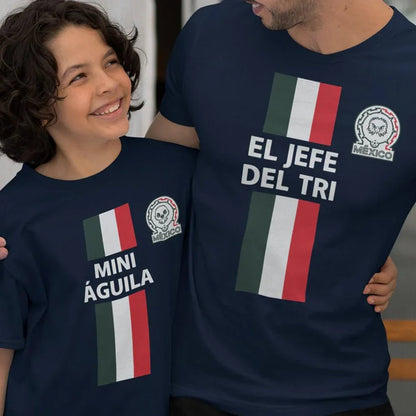 EL Jefe Del Tri, Mini Águila Dad and Child Organic Cotton T-Shirts Family Set (Set of 2) - Create Marketplace