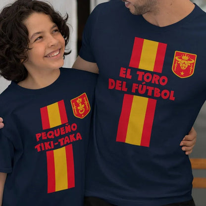 El Turo Del Fútbol, Pequeño Tiki-Taka Dad and Child Organic Cotton T-Shirts Family Set (Set of 2) - Create Marketplace