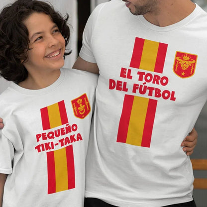 El Turo Del Fútbol, Pequeño Tiki-Taka Dad and Child Organic Cotton T-Shirts Family Set (Set of 2) - Create Marketplace