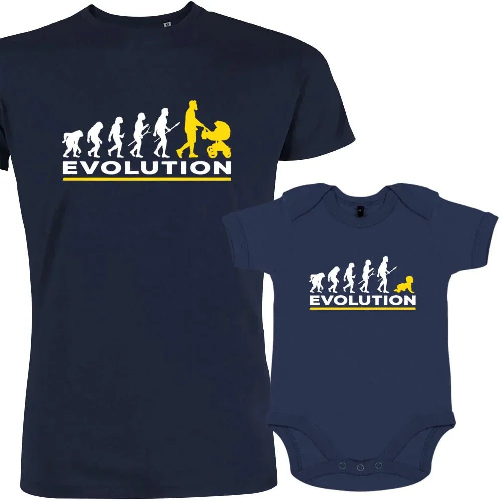 Evolution Dad and Child Matching Organic Cotton Outfit - Create Marketplace