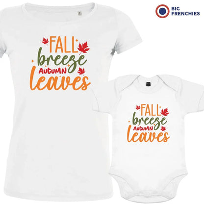 Fall Breeze Autumn Leaves Mom and Child Organic Cotton family Set (Set of 2) - Create Marketplace