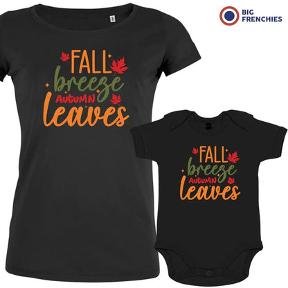 Fall Breeze Autumn Leaves Mom and Child Organic Cotton family Set (Set of 2) - Create Marketplace