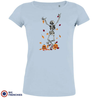 Fall Skeleton Dance Halloween Women's Organic Cotton Tee - Create Marketplace