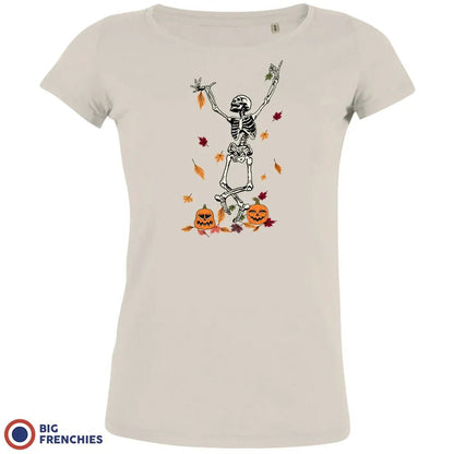 Fall Skeleton Dance Halloween Women's Organic Cotton Tee - Create Marketplace